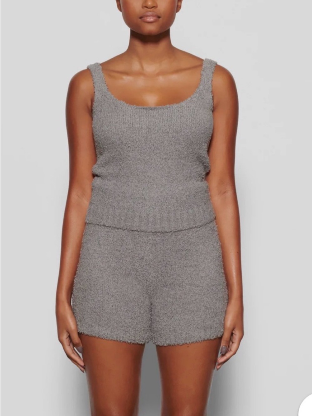 SKIMS Gray Cozy Knit Tank top grey smoke loungewear NWT